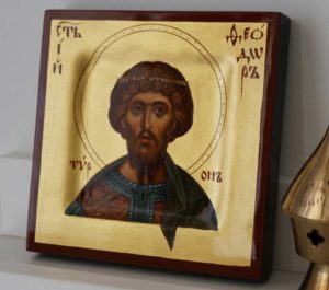 Saint St Theodore Tiron Tyron Tyro Hand Painted Byzantine Orthodox Icon