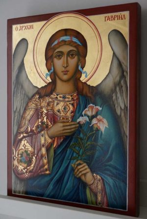 St Archangel Gabriel Hand Painted Orthodox Icon on Wood