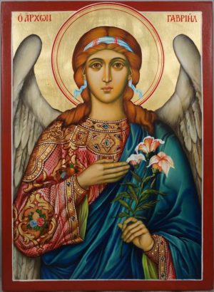 St Archangel Gabriel Hand Painted Orthodox Icon on Wood