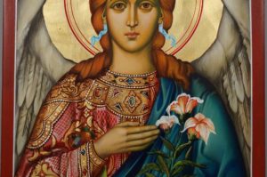St Archangel Gabriel Hand Painted Orthodox Icon on Wood