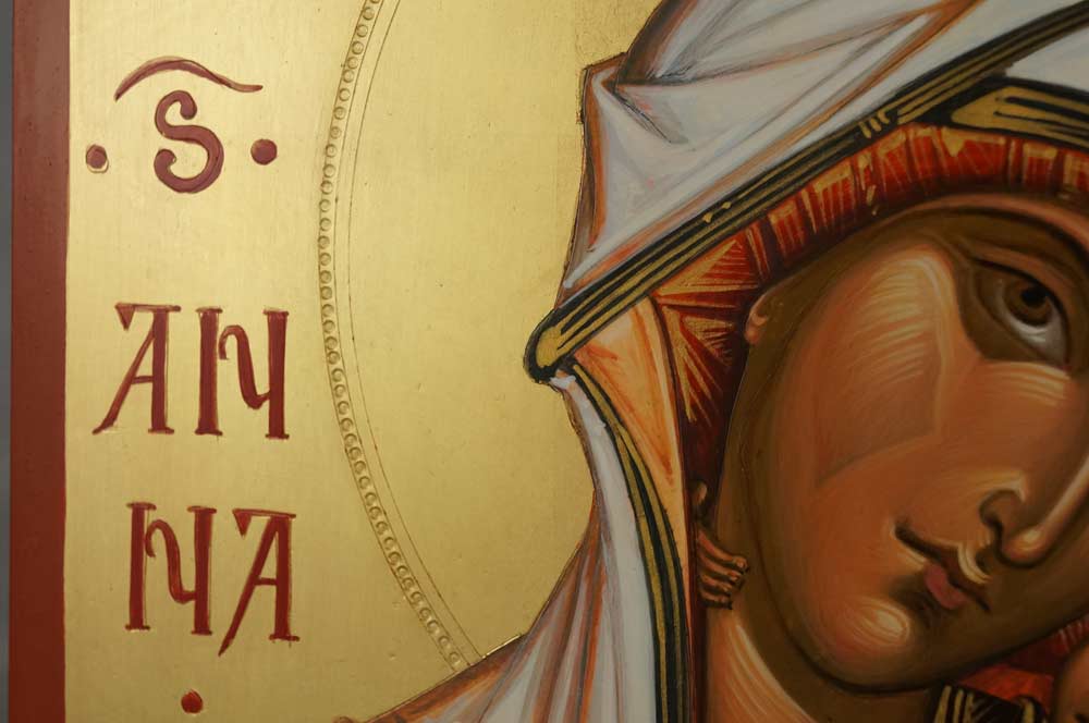 St Saint Anna Anne and the Theotokos Hand Painted Byzantine Orthodox Icon