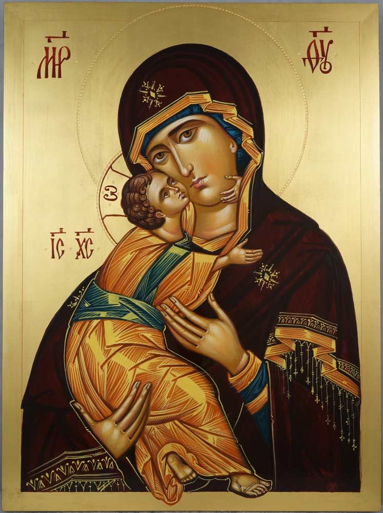Theotokos of Vladimir Vladimirskaya Mother of God Hand-Painted Orthodox Icon