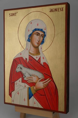 saint agnes of rome icon hand painted orthodox