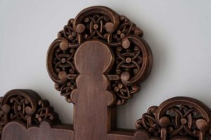 Hand Carved Wooden Orthodox Cross Miniature