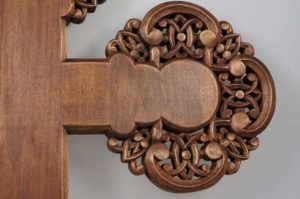 Hand Carved Wooden Orthodox Cross Miniature