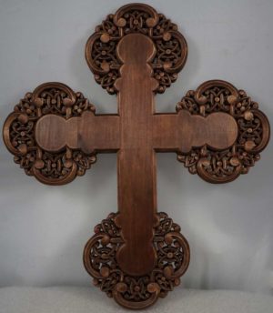Hand Carved Wooden Orthodox Cross Miniature