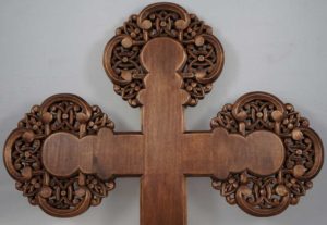 Hand Carved Wooden Orthodox Cross Miniature
