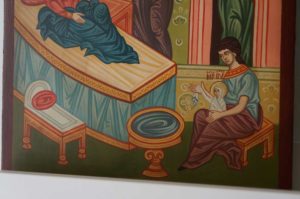 Nativity of the Theotokos Icon Hand Painted Byzantine Orthodox