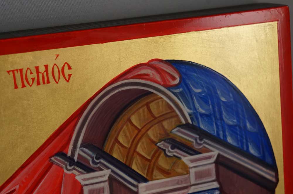 The Annunciation Hand Painted Byzantine Orthodox Icon Archangel Gabriel Theotokos