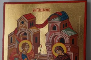 Annunciation of the Theotokos Hand Painted Orthodox Icon on Wood