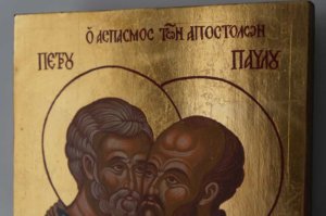 Apostles Peter and Paul Hand Painted Orthodox Icon on Wood