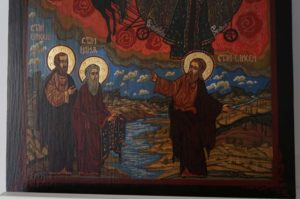 Ascension of Prophet Elijah Hand Painted Orthodox Icon on Wood