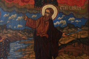 Ascension of Prophet Elijah Hand Painted Orthodox Icon on Wood
