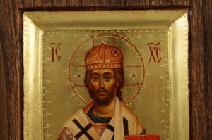 Jesus Christ the Great Hierarch Miniature Icon Hand Painted On Wood