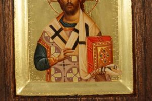 Jesus Christ the Great Hierarch Miniature Icon Hand Painted On Wood