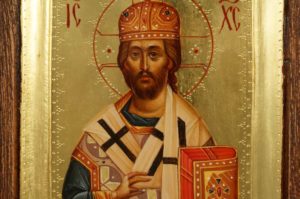 Jesus Christ the Great Hierarch Miniature Icon Hand Painted On Wood