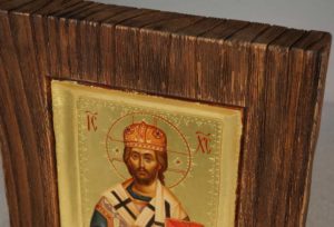 Jesus Christ the Great Hierarch Miniature Icon Hand Painted On Wood
