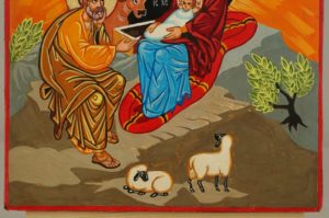 Nativity of Christ Hand Painted Icon Byzantine Orthodox on Wood