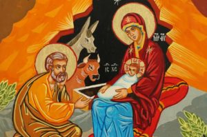 Nativity of Christ Hand Painted Icon Byzantine Orthodox on Wood