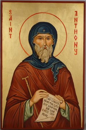 Saint Anthony the Great Icon Hand Painted On Wood