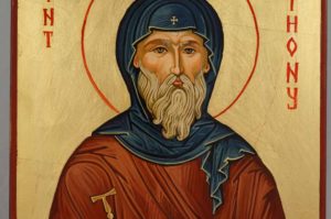 Saint Anthony the Great Icon Hand Painted On Wood