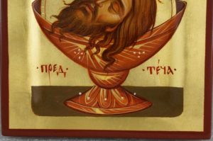 Saint John the Baptist Head miniature Hand Painted Byzantine Icon