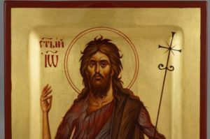 Saint John the Forerunner Baptist Hand Painted Byzantine Icon Raised Border