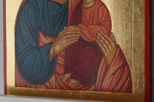Saint Joseph and Child Jesus Hand Painted Orthodox Icon on Wood