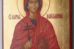Saint Mary Magdalene Hand Painted Byzantine Icon on Wood