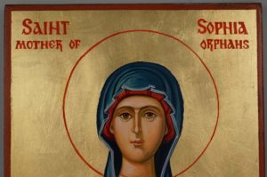 Saint Sophia Mother of Orphans Hand Painted Icon on Wood