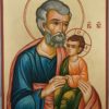 St Joseph and Child Jesus Large Hand Painted Orthodox Icon