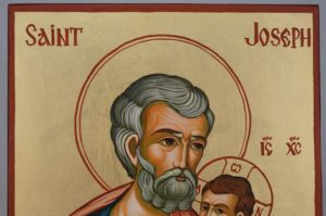 St Joseph and Child Jesus Large Hand Painted Orthodox Icon