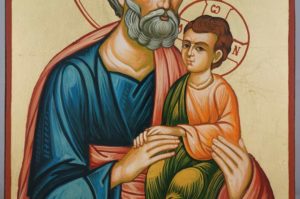 St Joseph and Child Jesus Large Hand Painted Orthodox Icon