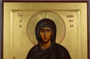 St Paraskevi Petka decorated halo Hand Painted Orthodox Icon on Wood