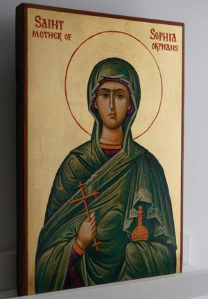 St Sophia Mother of Orphans Hand Painted Icon on Wood