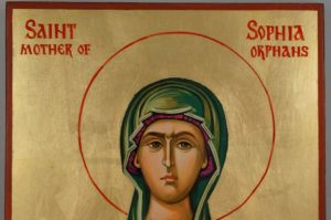 St Sophia Mother of Orphans Hand Painted Icon on Wood