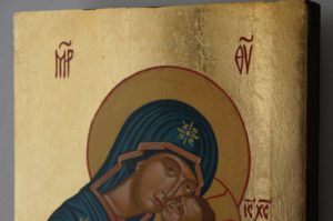 Theotokos Eleusa Sweet Kissing Hand Painted Byzantine Icon