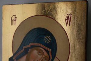 Theotokos Eleusa Sweet Kissing Hand Painted Byzantine Icon