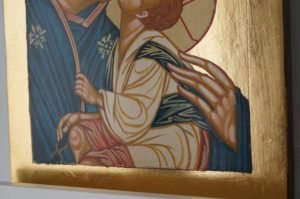 Theotokos Eleusa Sweet Kissing Hand Painted Byzantine Icon