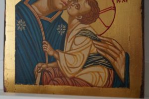 Theotokos Eleusa Sweet Kissing Small Hand Painted Orthodox Icon