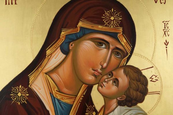 Theotokos Sweet Loving Hand Painted Byzantine Orthodox Icon on Wood