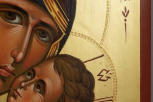 Theotokos Sweet Loving Hand Painted Byzantine Orthodox Icon on Wood
