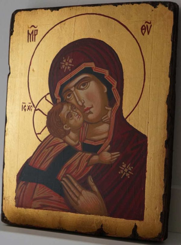 Theotokos of Vladimir Small Hand Painted Orthodox Byzantine Icon