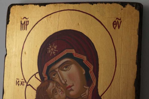 Theotokos of Vladimir Small Hand Painted Orthodox Byzantine Icon