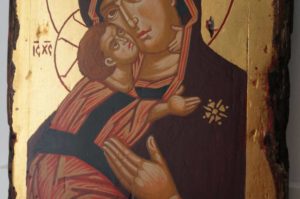Theotokos of Vladimir Small Hand Painted Orthodox Icon