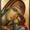 Theotokos Sweet Kissing Hand Painted Byzantine Icon Tenderness