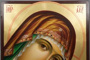Theotokos Sweet Kissing Hand Painted Byzantine Icon Tenderness