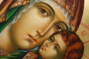 Theotokos Sweet Kissing Hand Painted Byzantine Icon Tenderness