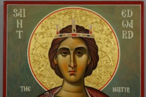 King Edward the Martyr Hand Painted Orthodox Icon with Relics Box