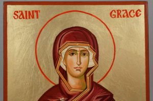 Saint Grace Hand Painted Byzantine Orthodox Icon on Wood